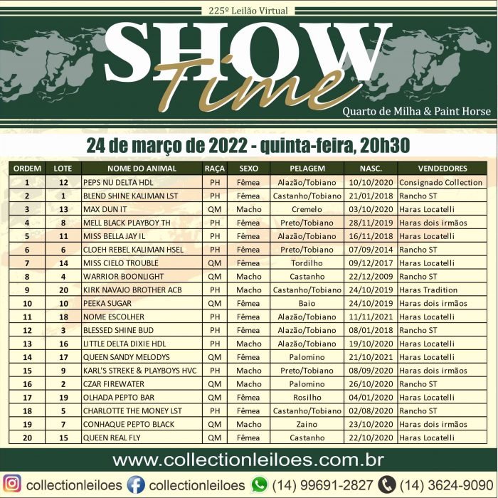 225º ORDEM DE ENTRADA